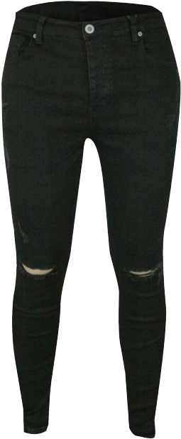 Black Skinny Jeanswith Rips PNG Image