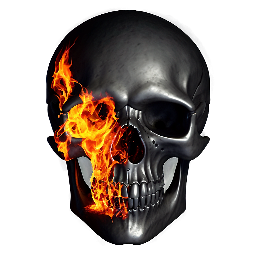 Black Skull On Fire Png 64 PNG Image