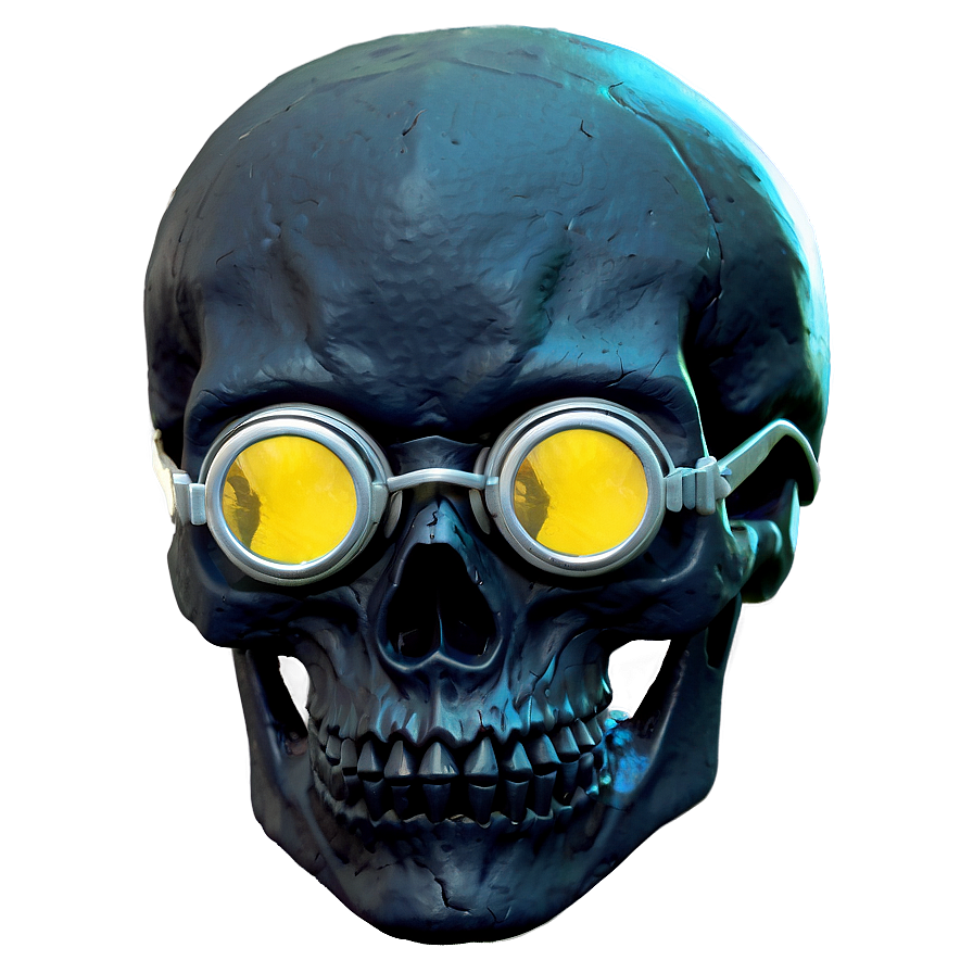 Black Skull With Goggles Png 91 PNG Image