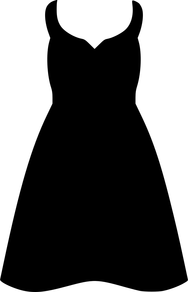 Black Sleeveless Dress Vector PNG Image