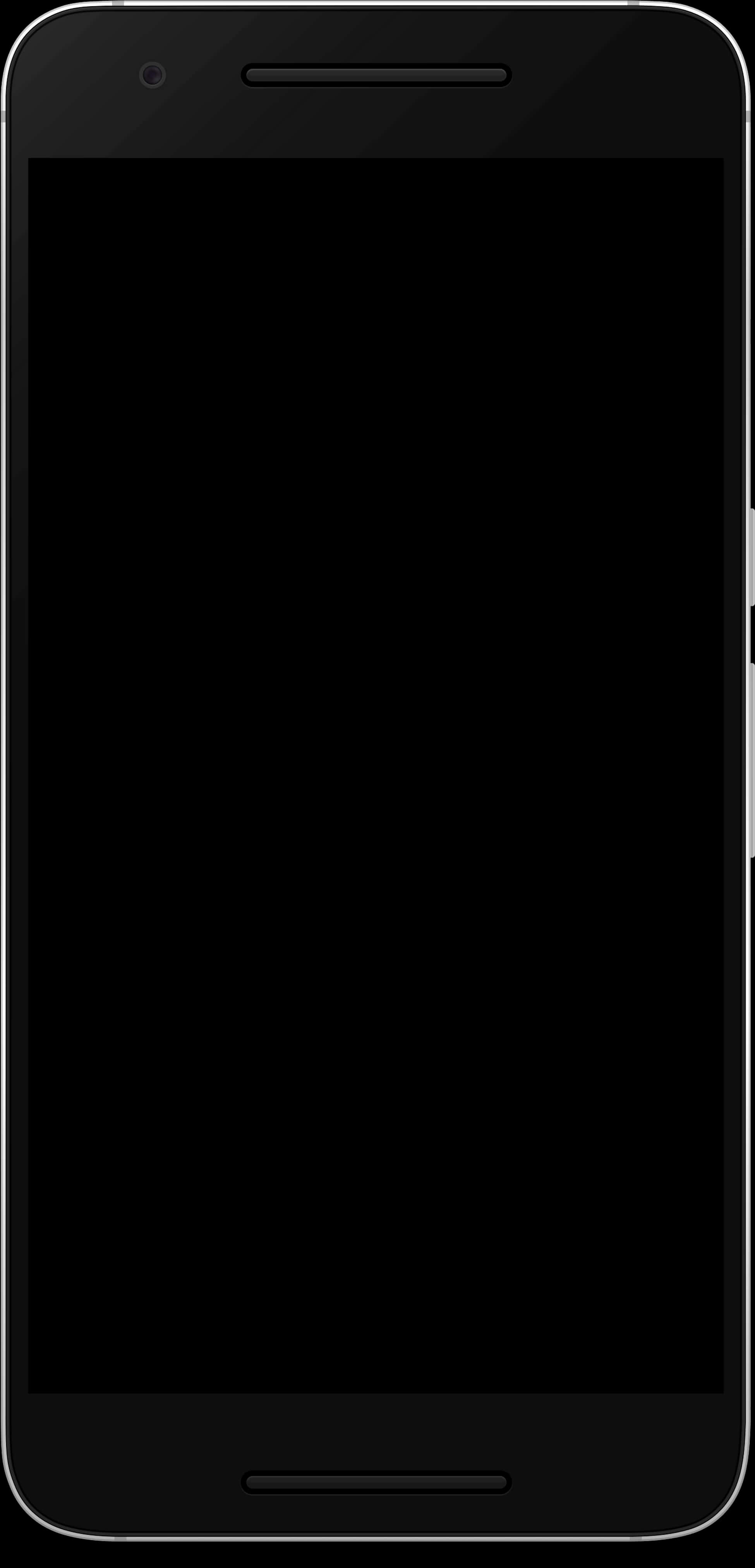 Black Smartphone Blank Screen PNG Image