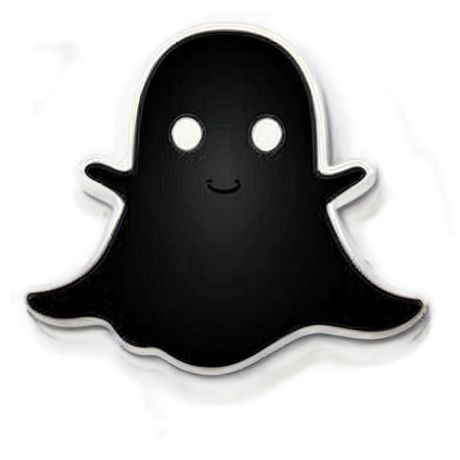 Black Snapchat Ghost Png 06272024 PNG Image