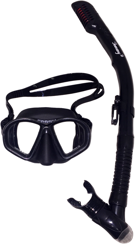 Black Snorkeling Maskand Snorkel PNG Image