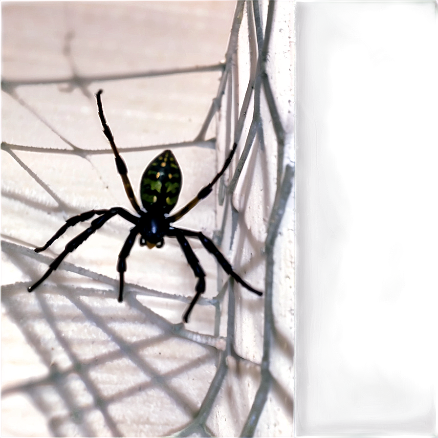 Black Spideron Web Corner PNG Image