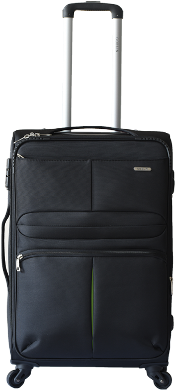 Black Spinner Wheeled Luggage PNG Image