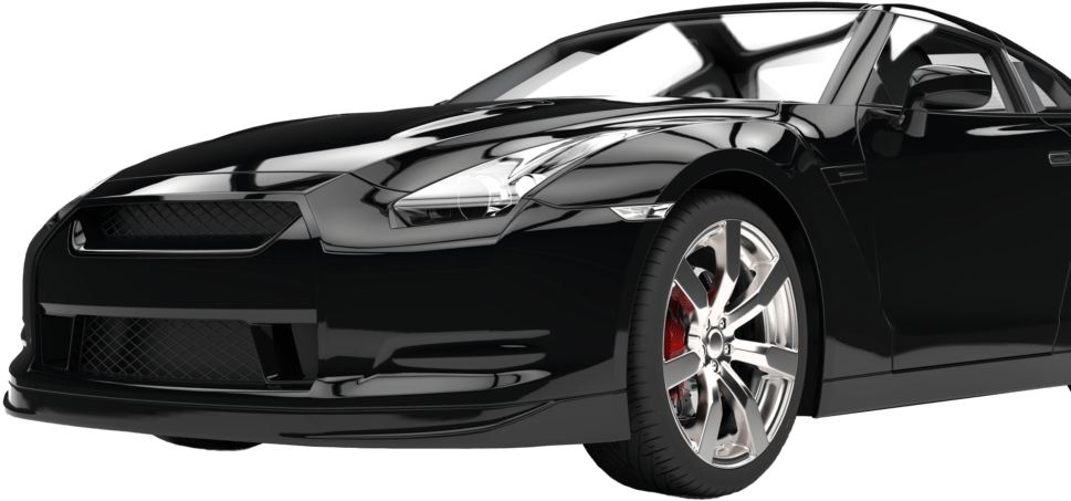 Black Sports Car Profile View PNG Image