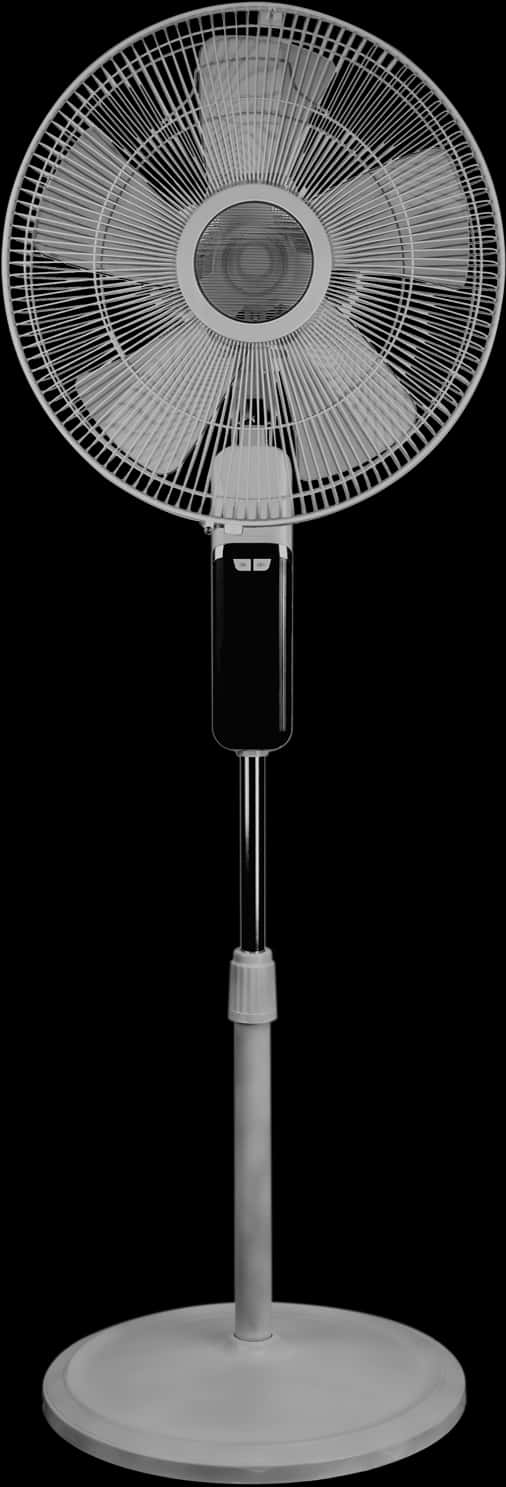 Black Standing Fan Isolatedon Black Background PNG Image