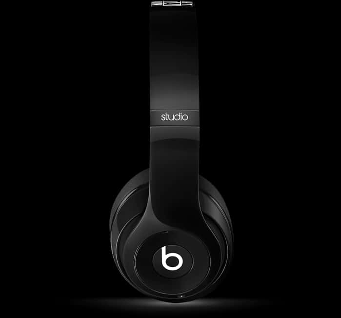 Black Studio Headphones PNG Image