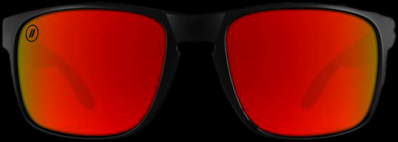 Black Sunglasses Red Lenses PNG Image