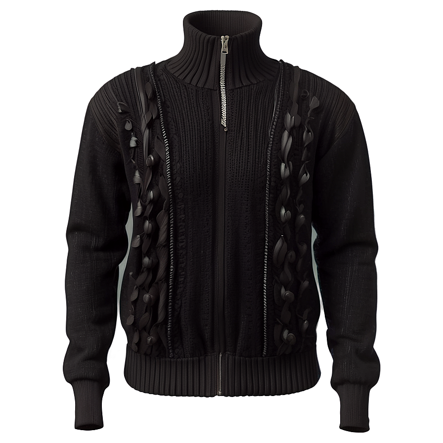 Black Sweater With Zipper Png 33 PNG Image