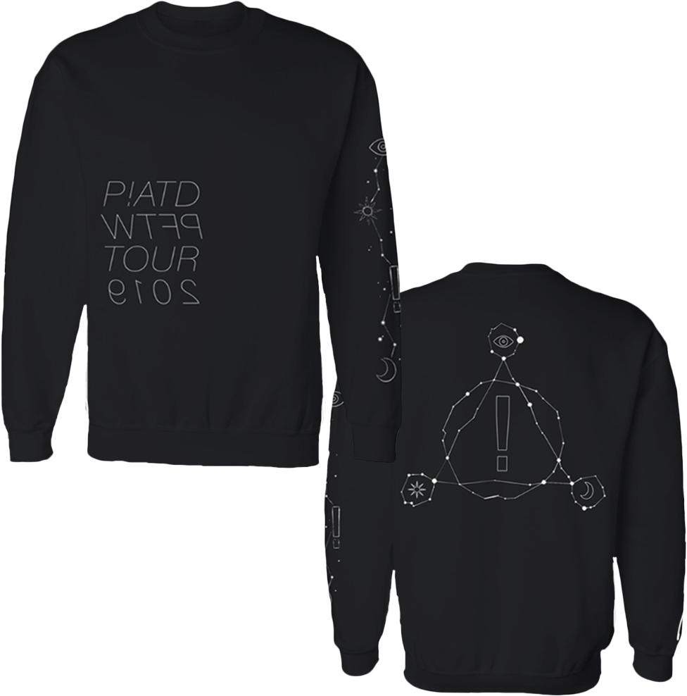 Black Sweatshirt Astronomical Design PNG Image