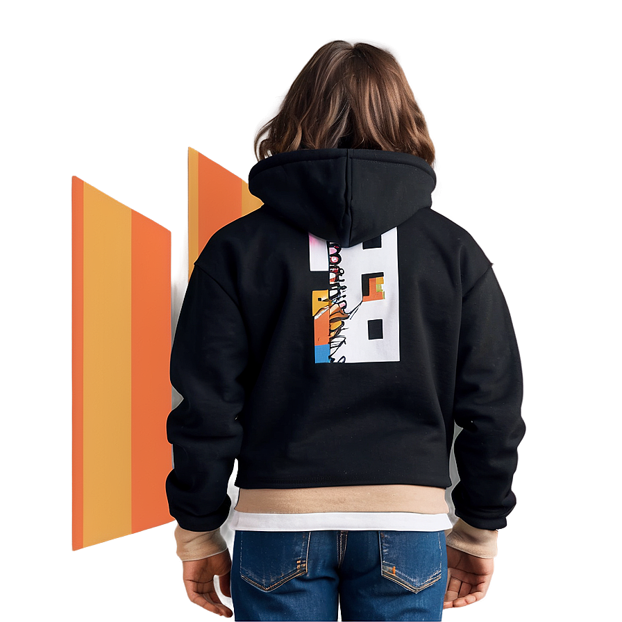 Black Sweatshirt With Bold Graphic Png Jvr26 PNG Image