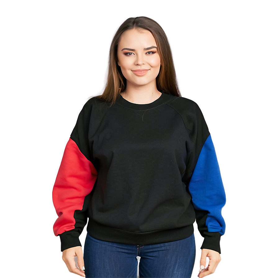 Black Sweatshirt With Cut-out Shoulders Png 20 PNG Image