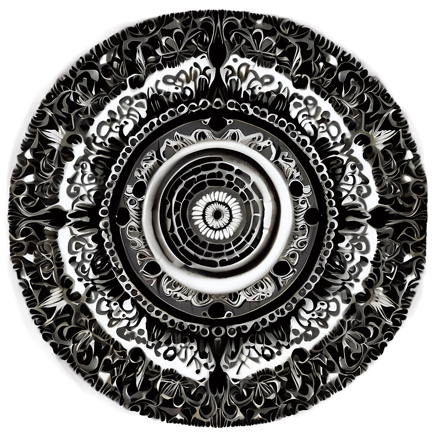 Black Swirl Mandala Png 90 PNG Image