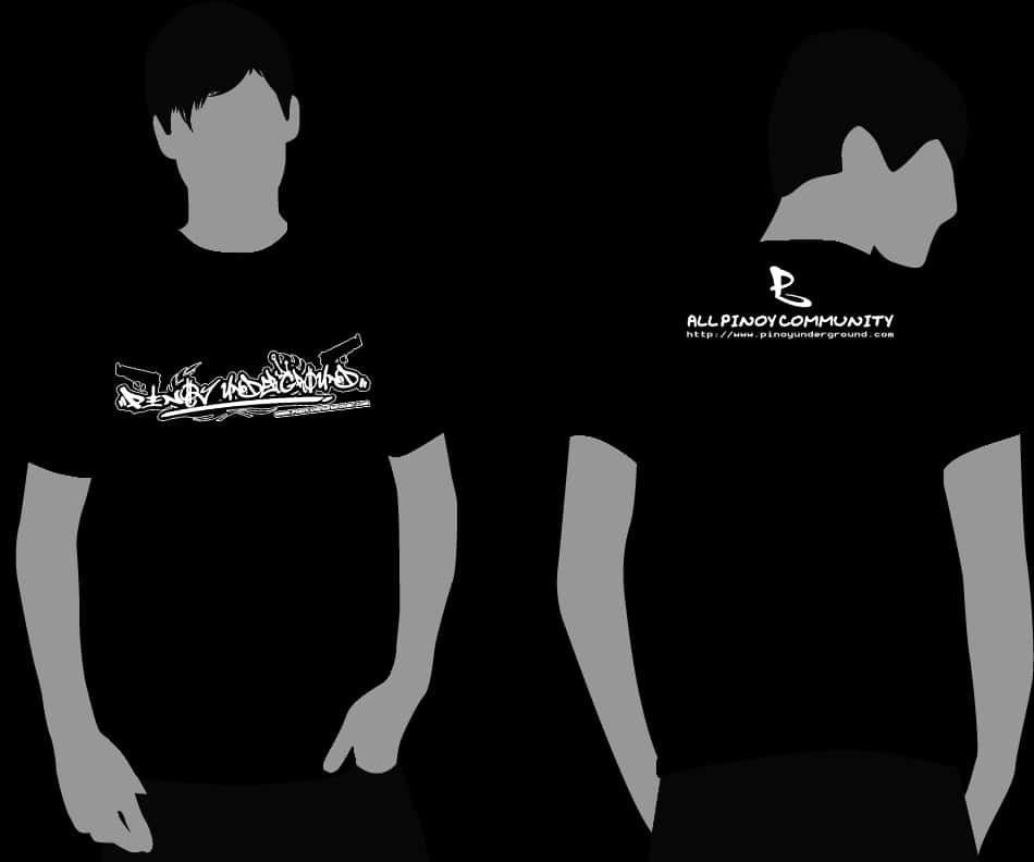 Black T Shirt Graphic Design PNG Image