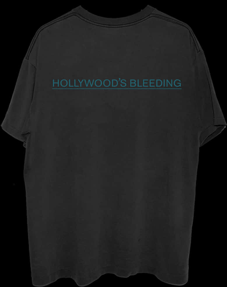 Black T Shirt Hollywoods Bleeding Text PNG Image