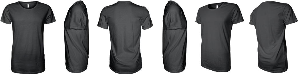 Black T Shirt Multiple Views Mockup PNG Image