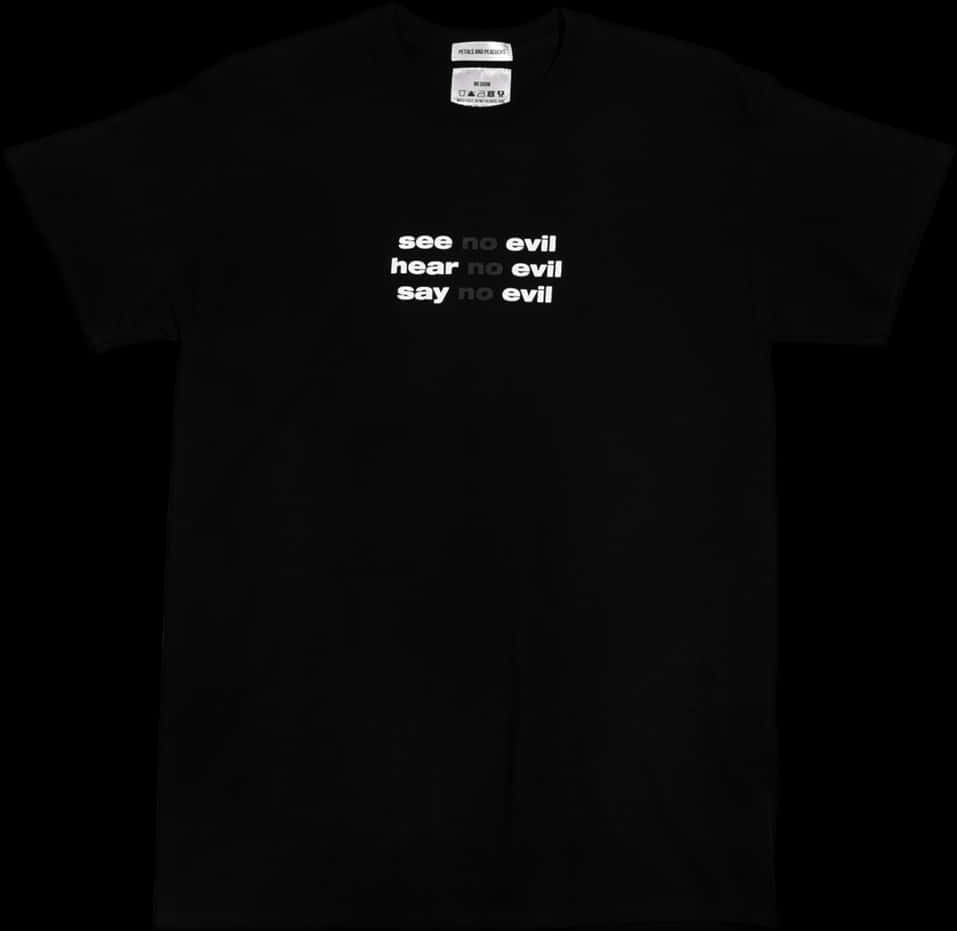 Black T Shirt See Hear Say No Evil PNG Image