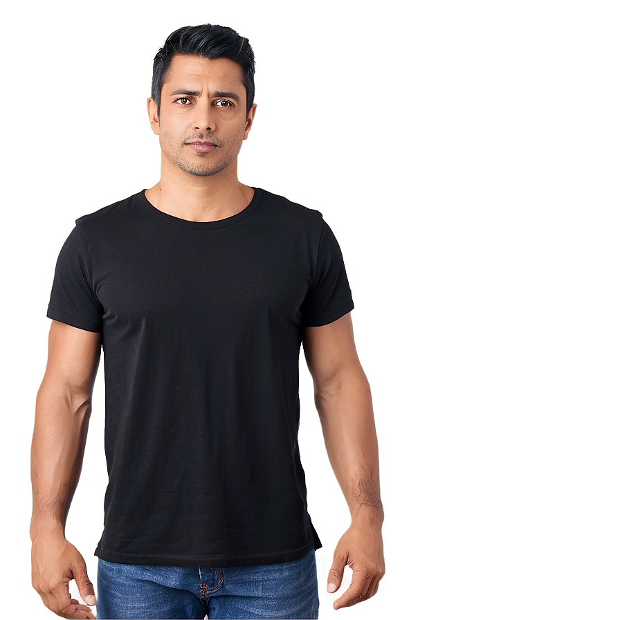 Black T Shirt With Collar Png Tpe PNG Image