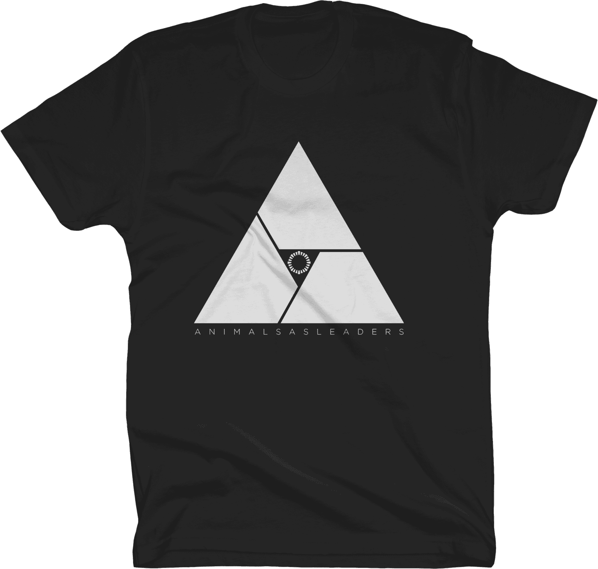 Black T Shirtwith White Triangle Graphic PNG Image