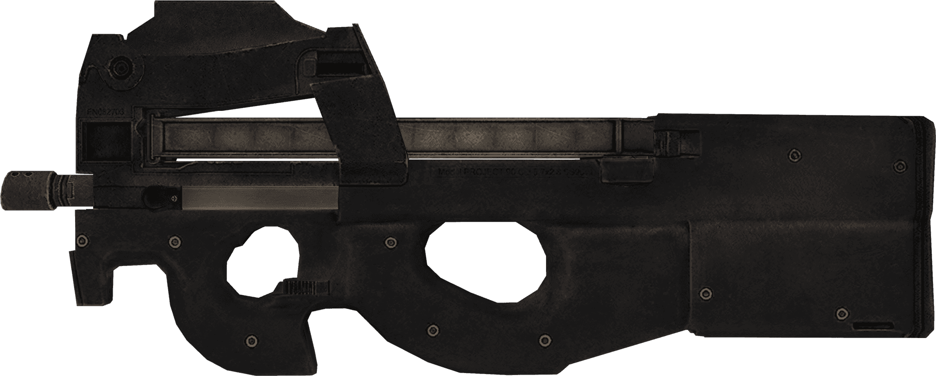 Black Tactical Submachine Gun PNG Image