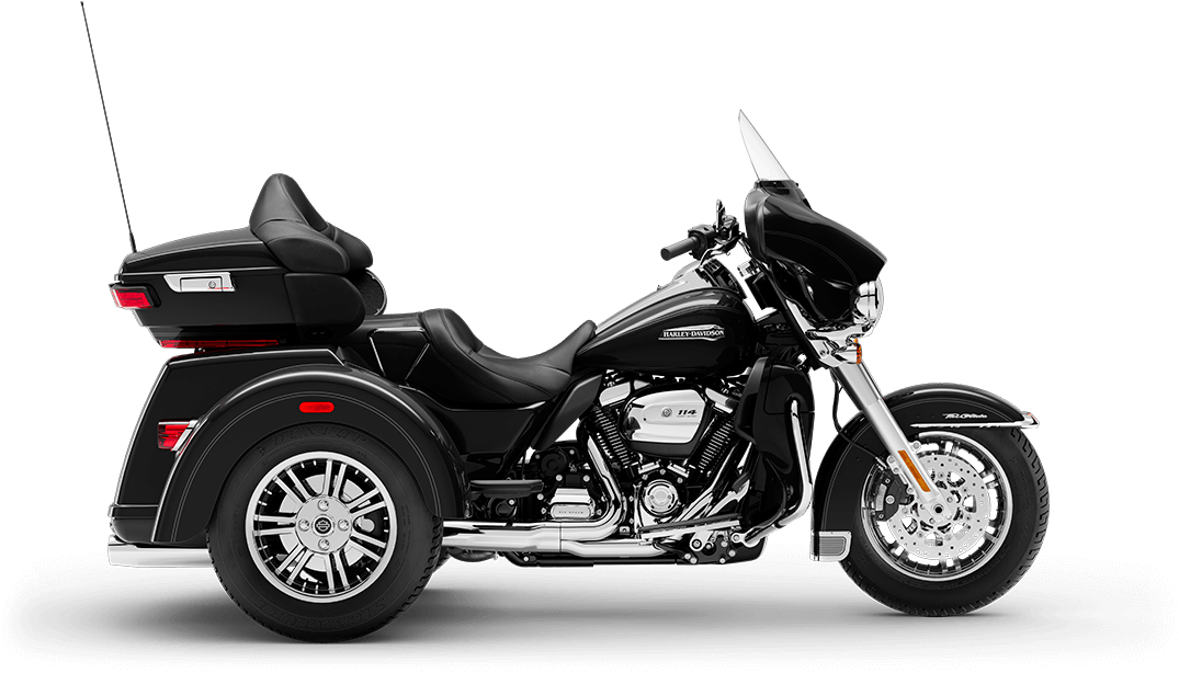 Black Touring Motorcycle PNG Image