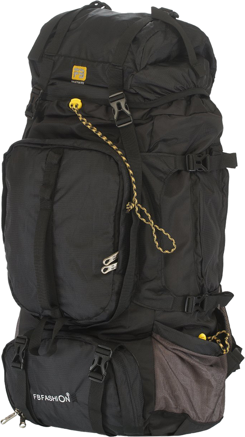 Black Travel Backpack Adventure Gear PNG Image