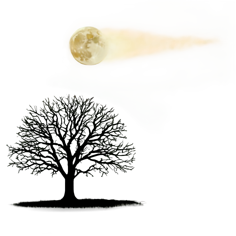 Black Tree Under Moonlight Png 66 PNG Image