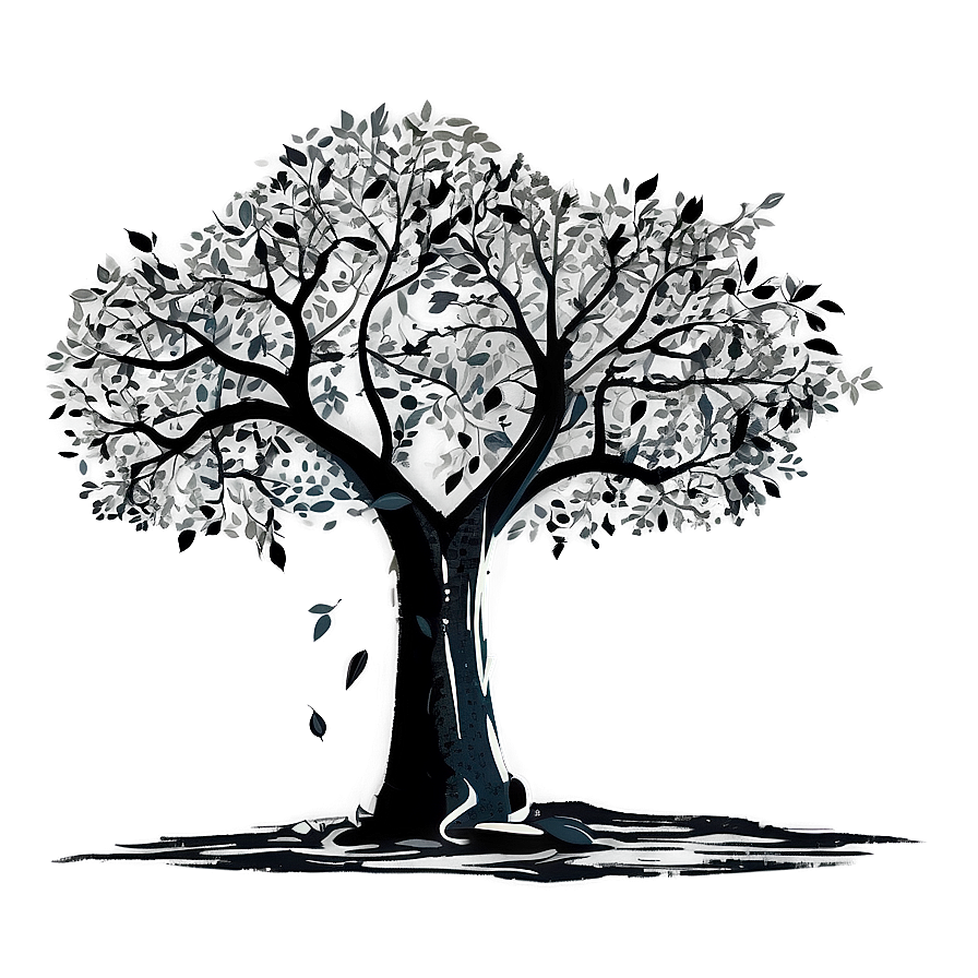 Black Tree With Falling Leaves Png 06212024 PNG Image