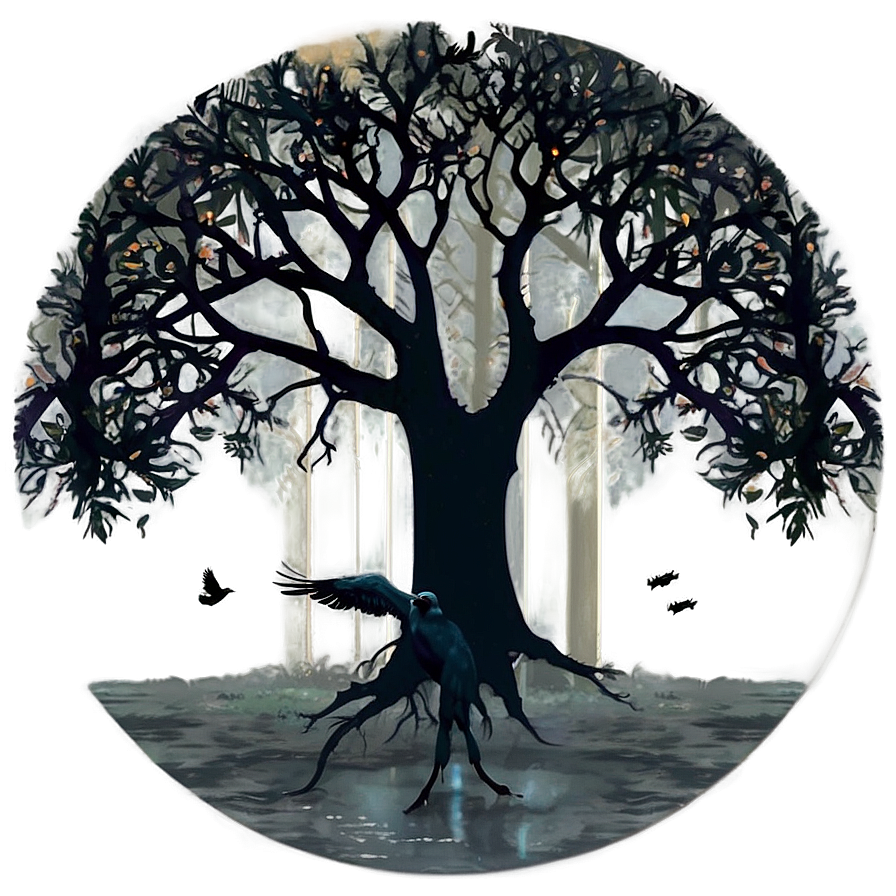 Black Trees And Ravens Png 06292024 PNG Image