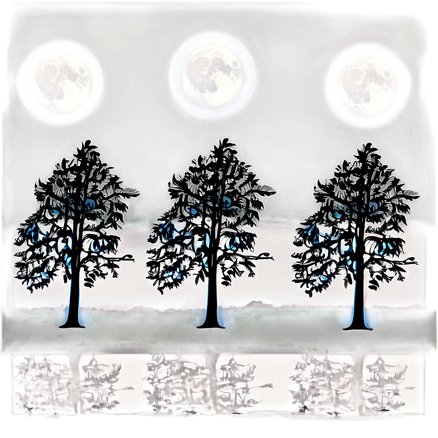 Black Trees In Moonlight Png Lge PNG Image