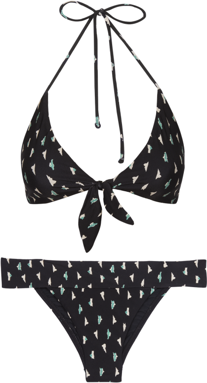 Black Triangle Pattern Bikini PNG Image