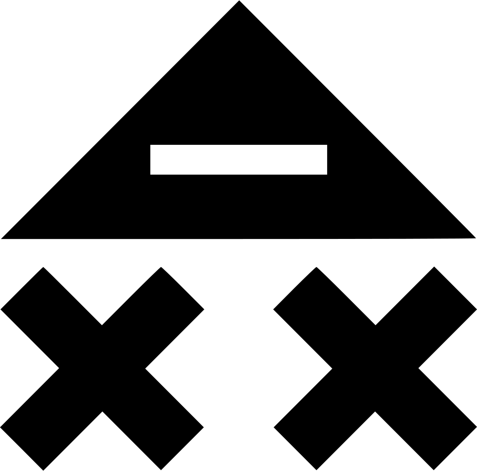 Black Triangle Symbolwith Crosses PNG Image