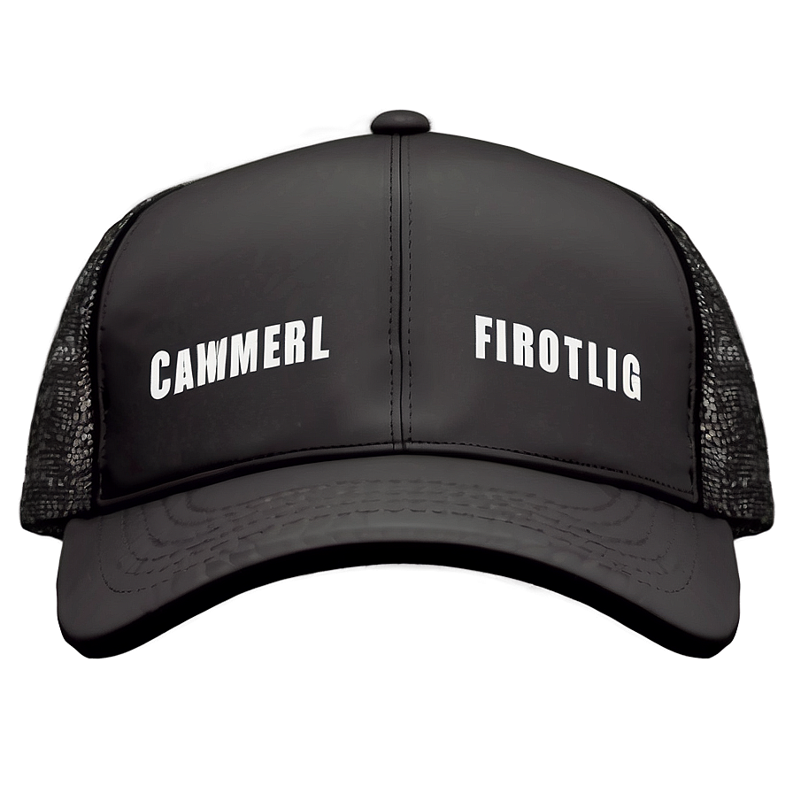 Black Trucker Hat Front View Png Wyi88 PNG Image