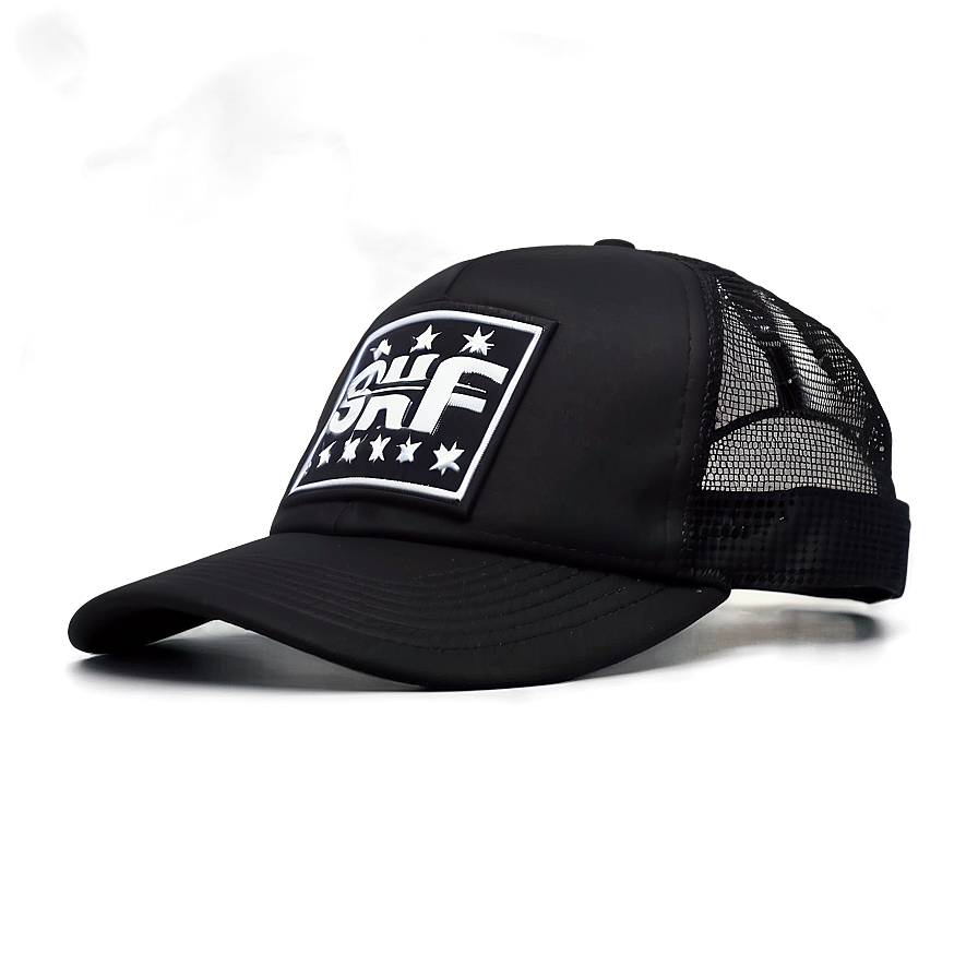 Black Trucker Hat With Logo Png 98 PNG Image