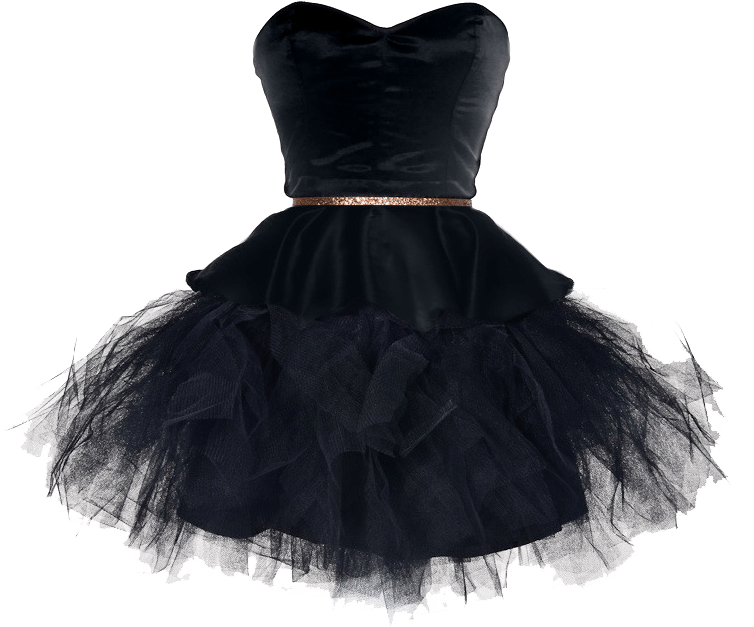 Black Tulle Cocktail Dress PNG Image