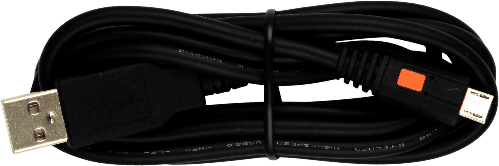 Black U S B Cablewith Red Accent PNG Image