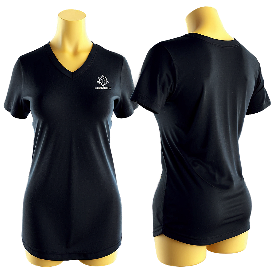 Black V-neck Tshirt Png Ymr PNG Image