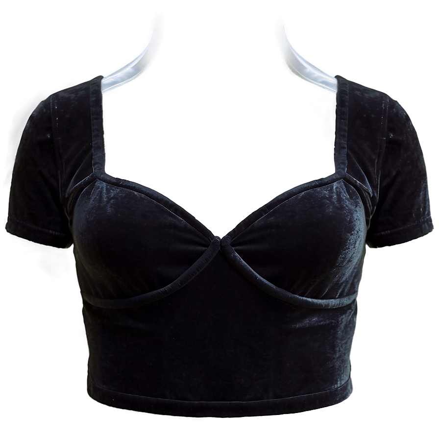 Black Velvet Crop Top Png 06282024 PNG Image