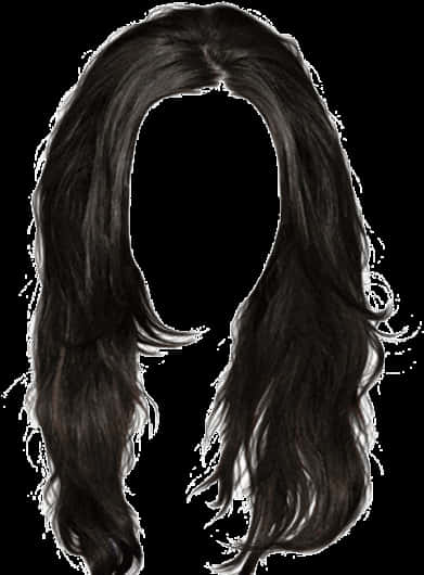 Black Wavy Hairstyle Transparent Background PNG Image