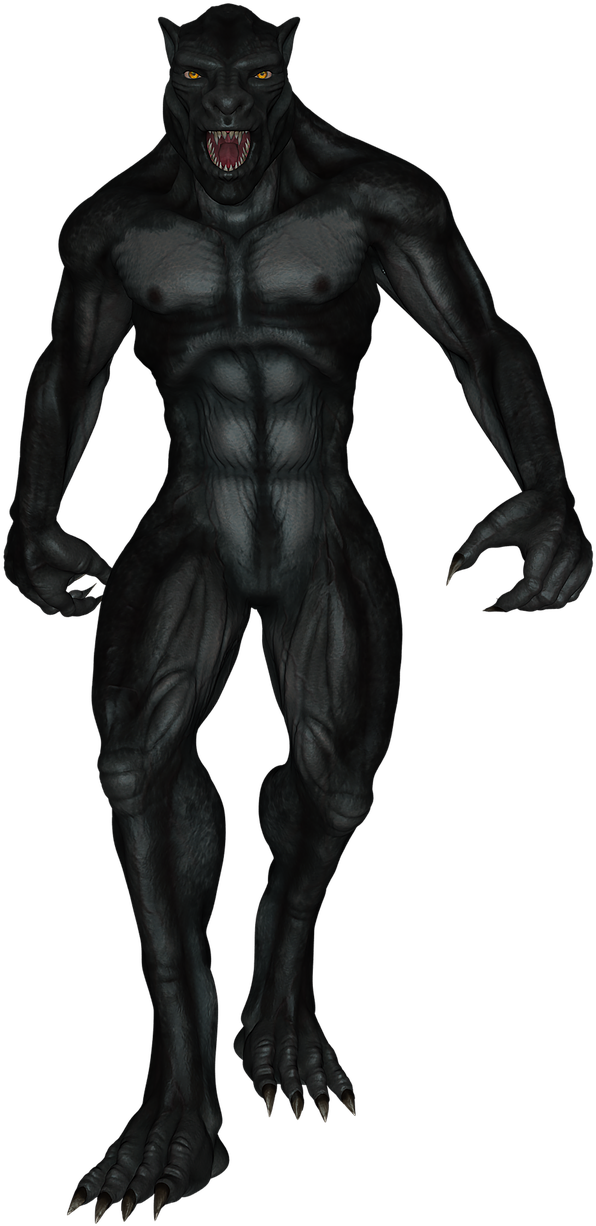 Black Werewolf Figure.png PNG Image