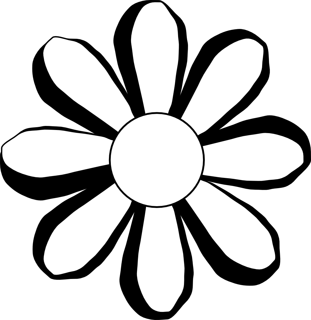 Black White Daisy Graphic PNG Image