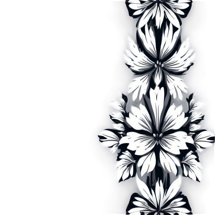 Black White Floral Patterns Png 46 PNG Image