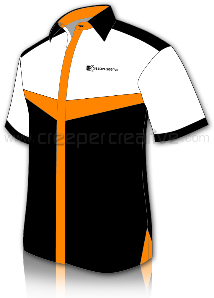 Black White Orange Dress Shirt Design PNG Image