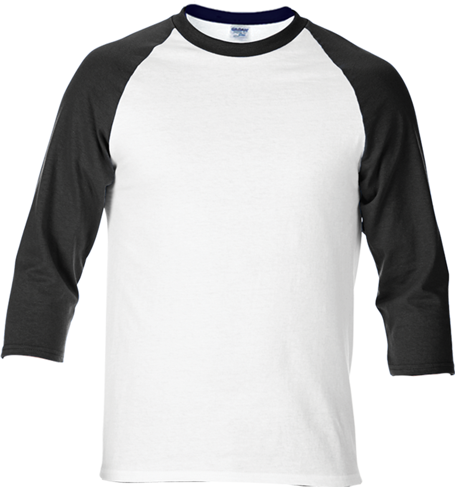 Black White Raglan Baseball Tee PNG Image