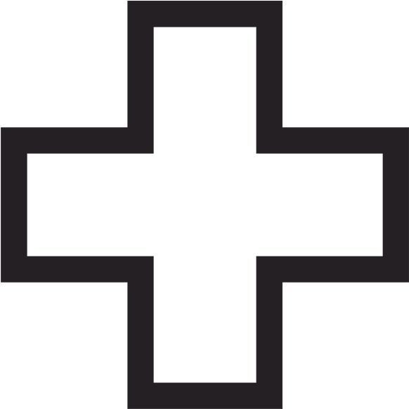 Black White Simple Cross Clipart PNG Image