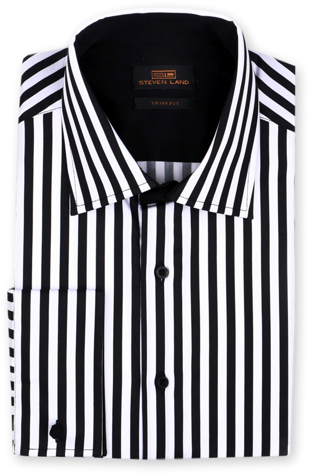 Black White Striped Dress Shirt PNG Image