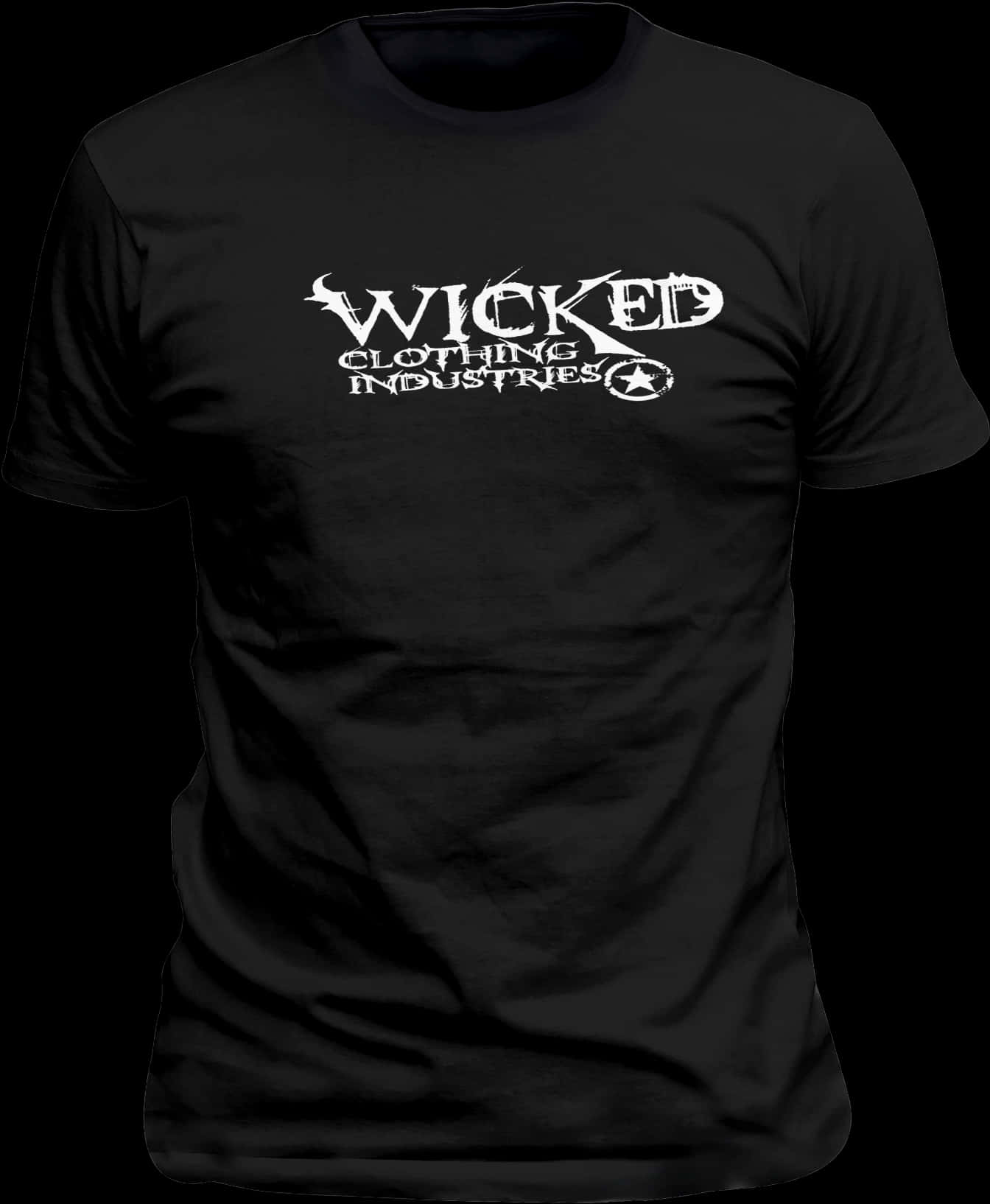 Black Wicked Clothing Industries Shirt PNG Image