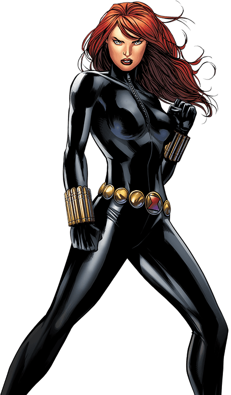 Black Widow Comic Art PNG Image