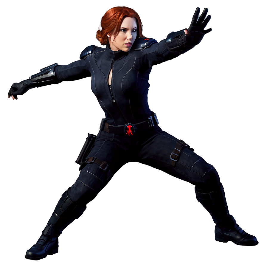 Black Widow Fighting Stance Png Lcq7 PNG Image